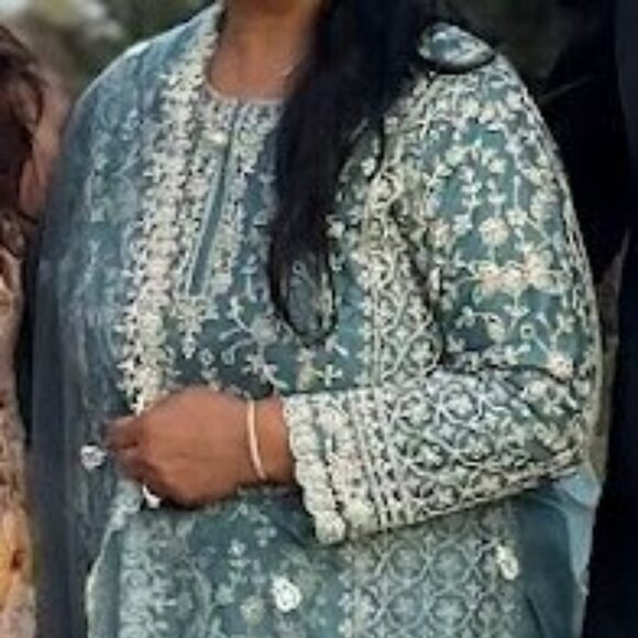 Teal Salwar Kameez - Picture 4 of 5